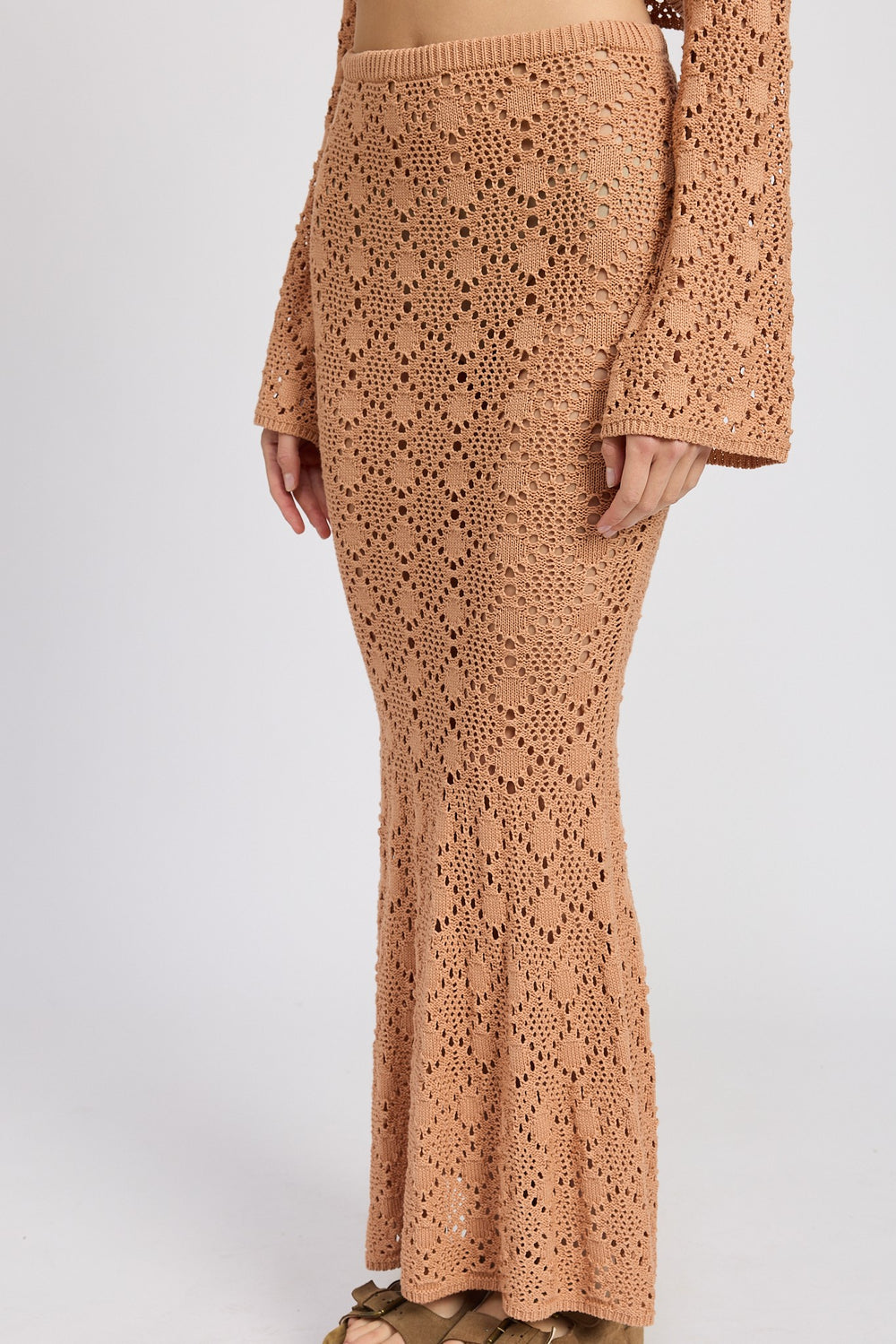 Oatmeal Mermaid Maxi Crochet Skirt