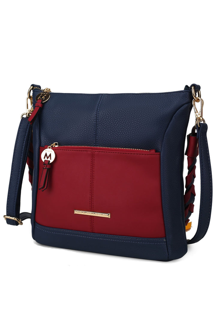 Wine - Navy Mkf Collection Nala Vegan Leather Shoulder Bag