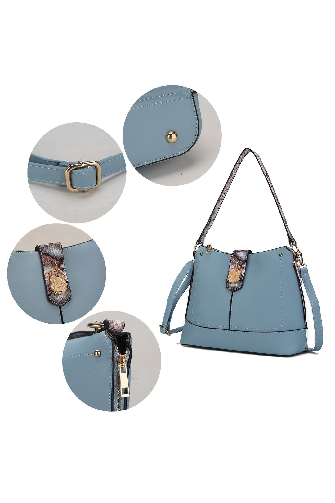 Mkf Collection Snake Vegan Leather Shoulder Bag
