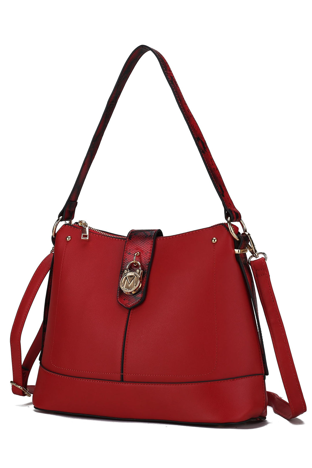 Denim Mkf Collection Snake Vegan Leather Shoulder Bag