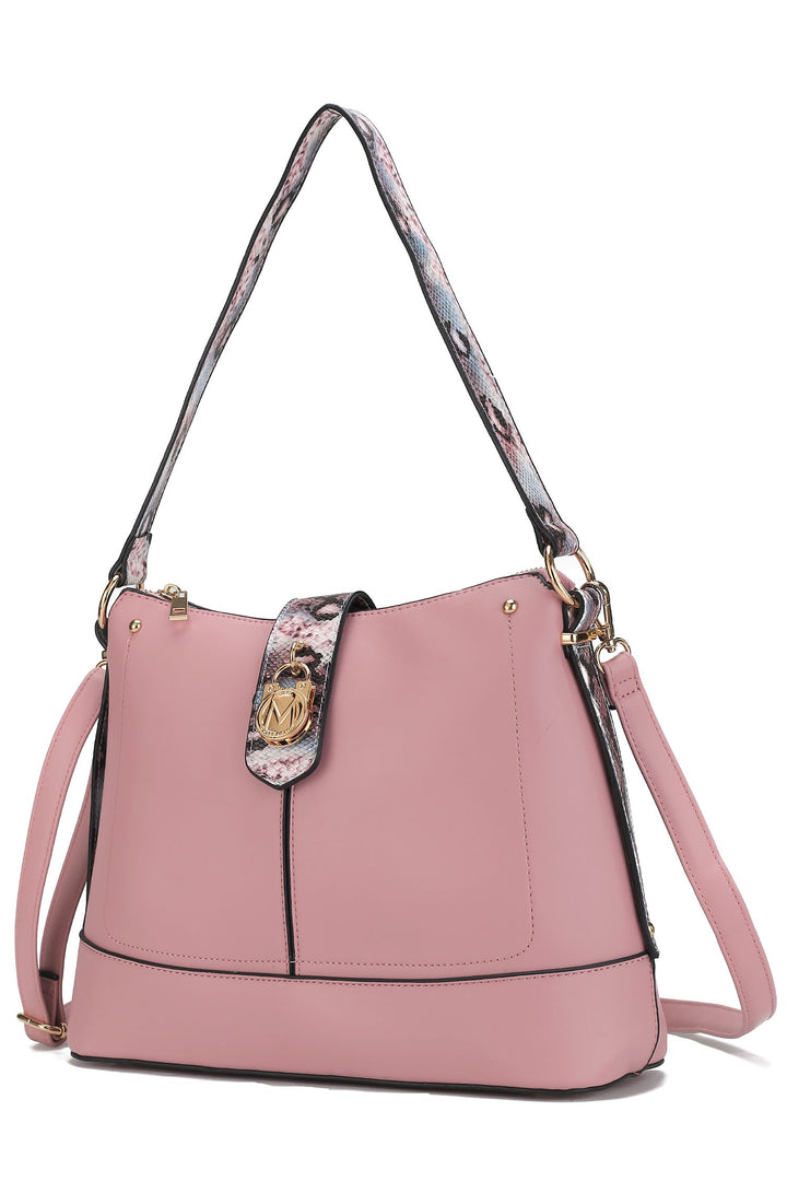 Olive Mkf Collection Snake Vegan Leather Shoulder Bag