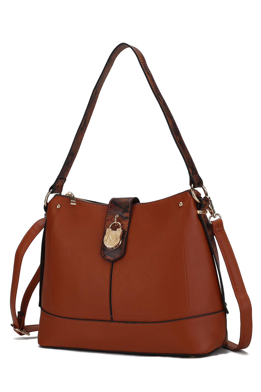 Mustard Mkf Collection Snake Vegan Leather Shoulder Bag