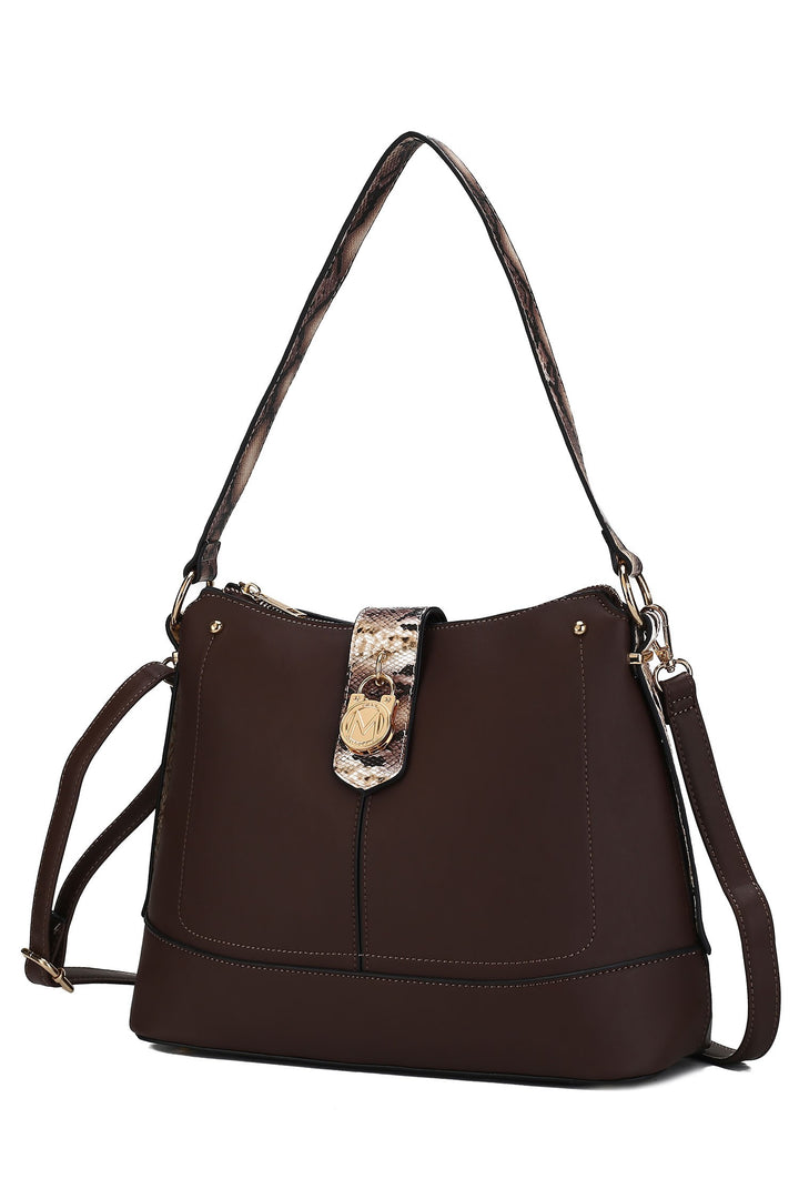 Pink Mkf Collection Snake Vegan Leather Shoulder Bag