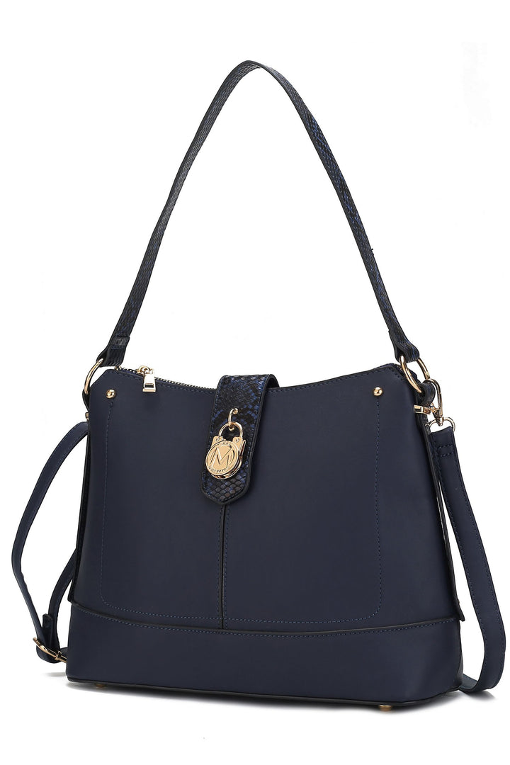 Charcoal Mkf Collection Snake Vegan Leather Shoulder Bag