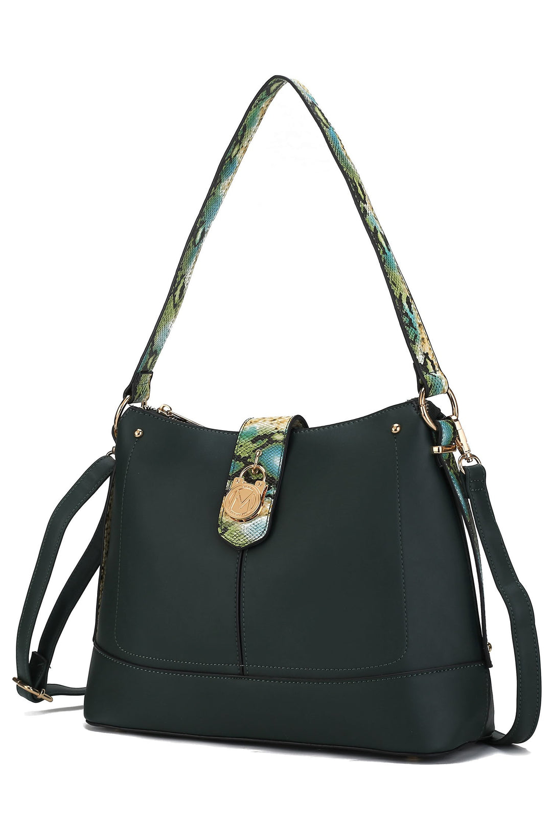 Brown Mkf Collection Snake Vegan Leather Shoulder Bag