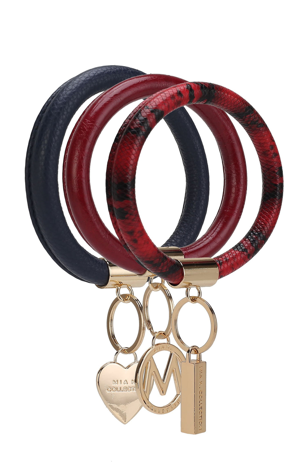 Coffee-Gold-Beige Mkf Collection Bangle Wristlet Keychain Set