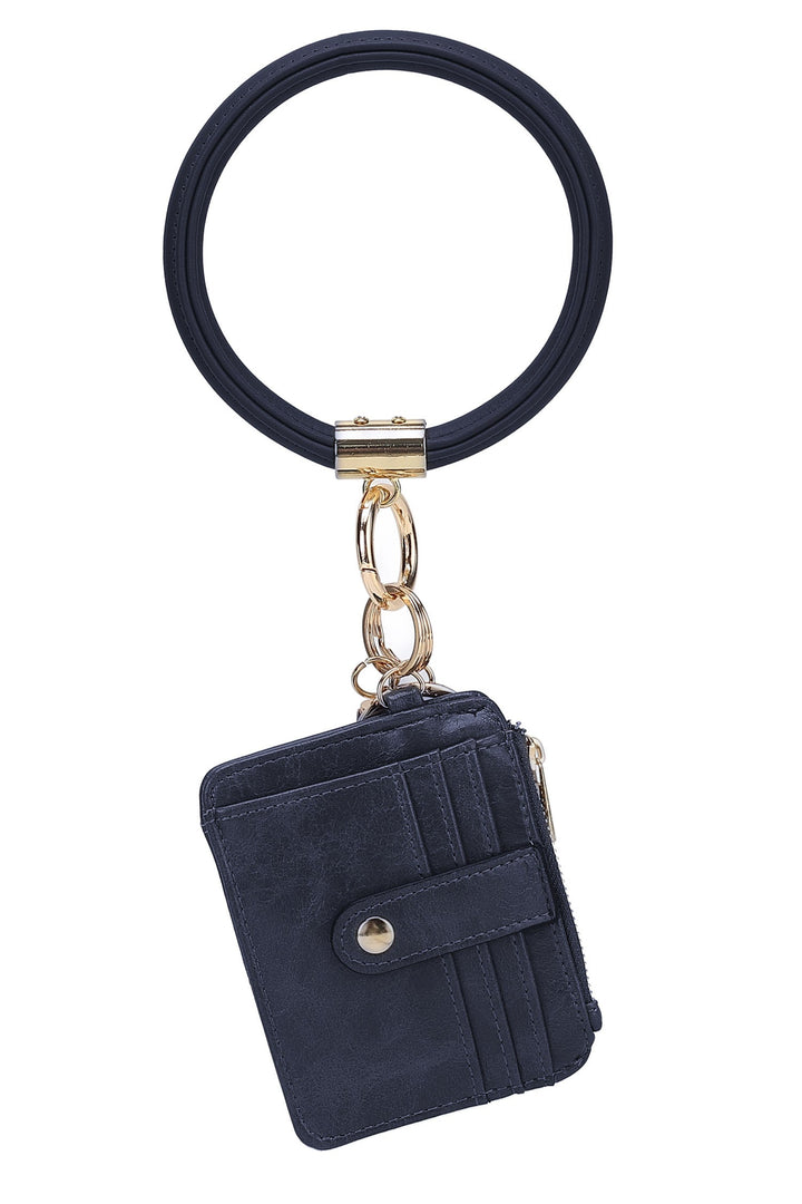 Taupe Mkf Collection Vegan Leather Bracelet Keychain
