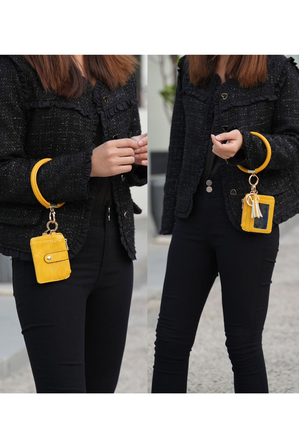 Charcoal Mkf Collection Vegan Leather Bracelet Keychain