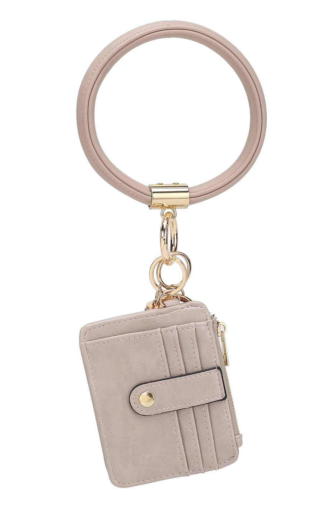 Cognac Mkf Collection Vegan Leather Bracelet Keychain