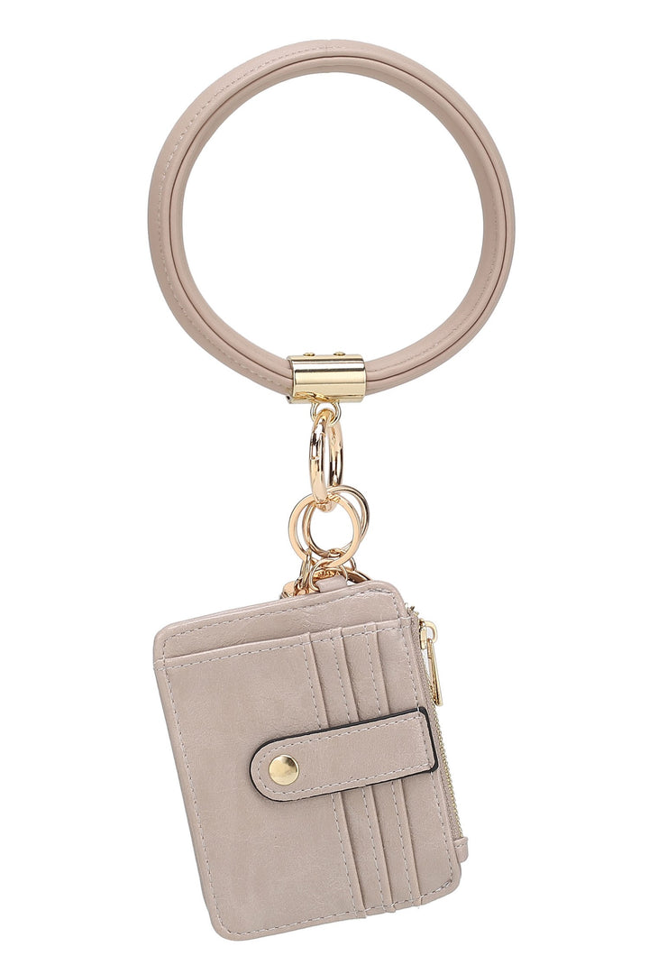 Cognac Mkf Collection Vegan Leather Bracelet Keychain