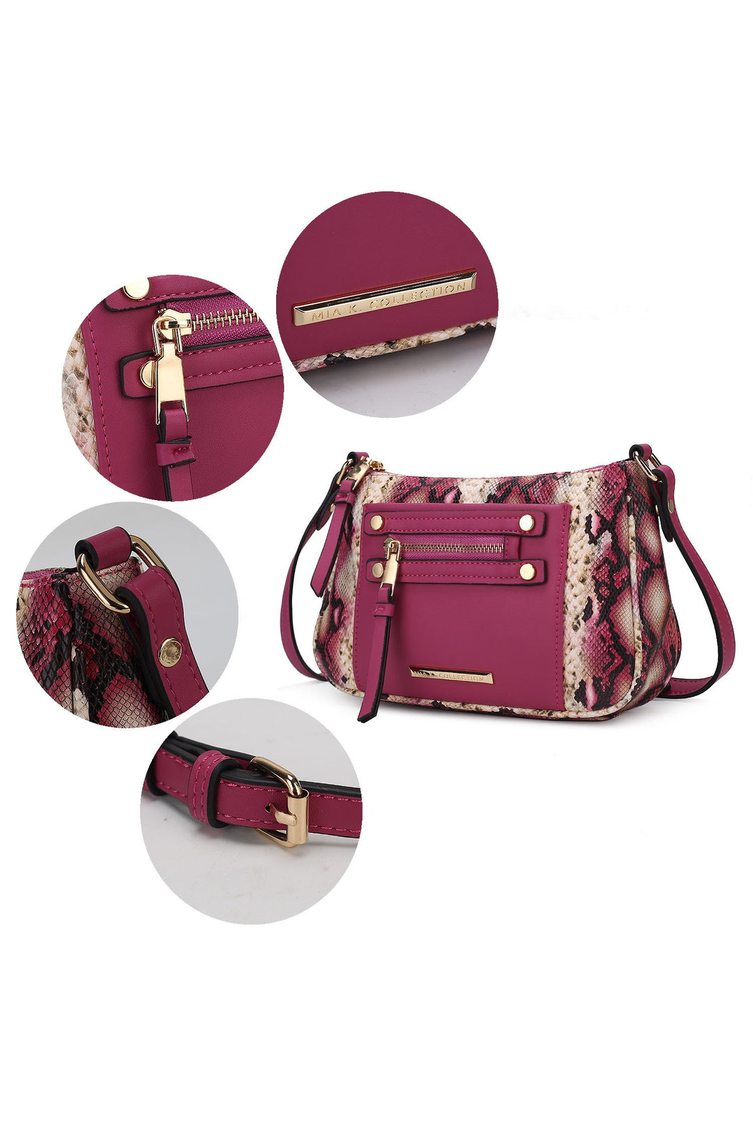 Mkf Collection Essie Snake Embossed Crossbody