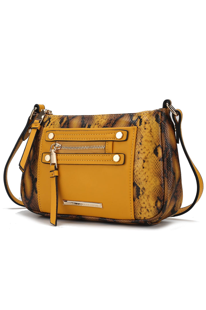 Cognac Mkf Collection Essie Snake Embossed Crossbody