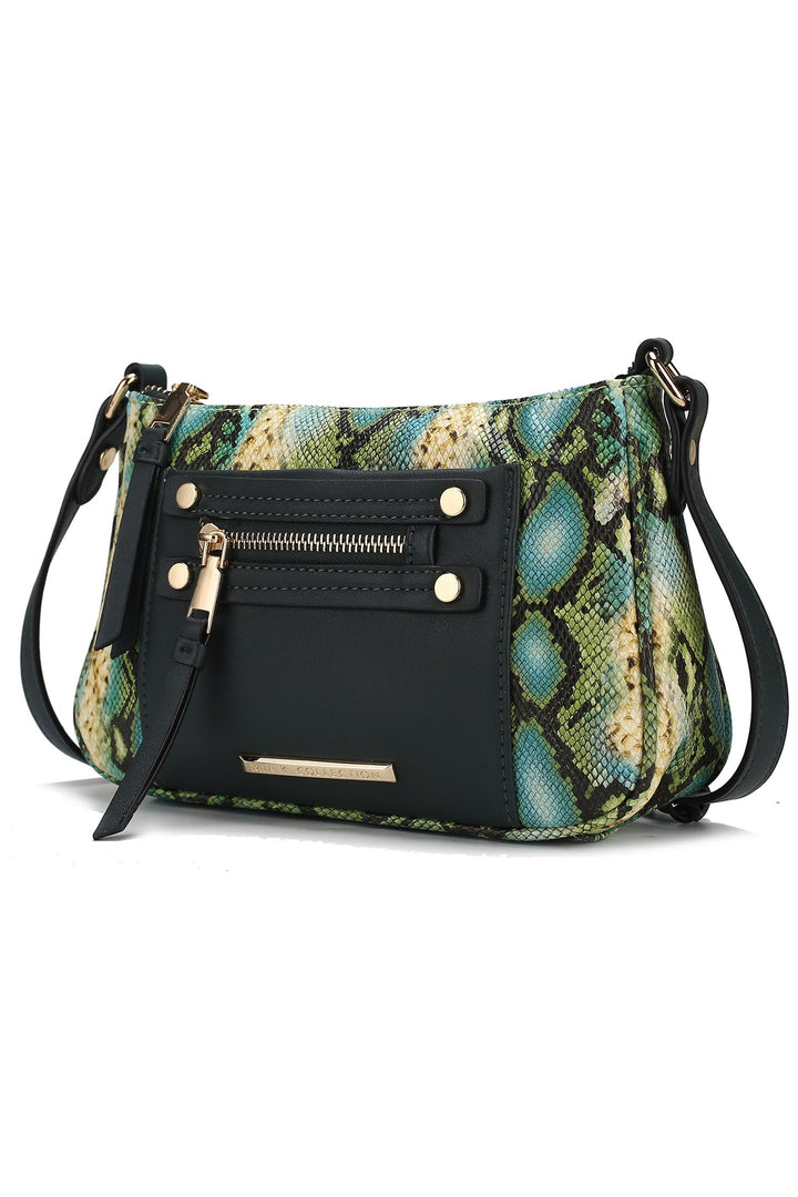 Dark Green Mkf Collection Essie Snake Embossed Crossbody