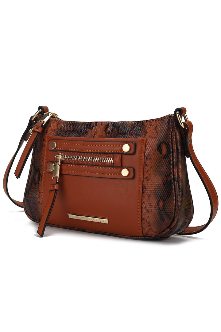 Red Mkf Collection Essie Snake Embossed Crossbody