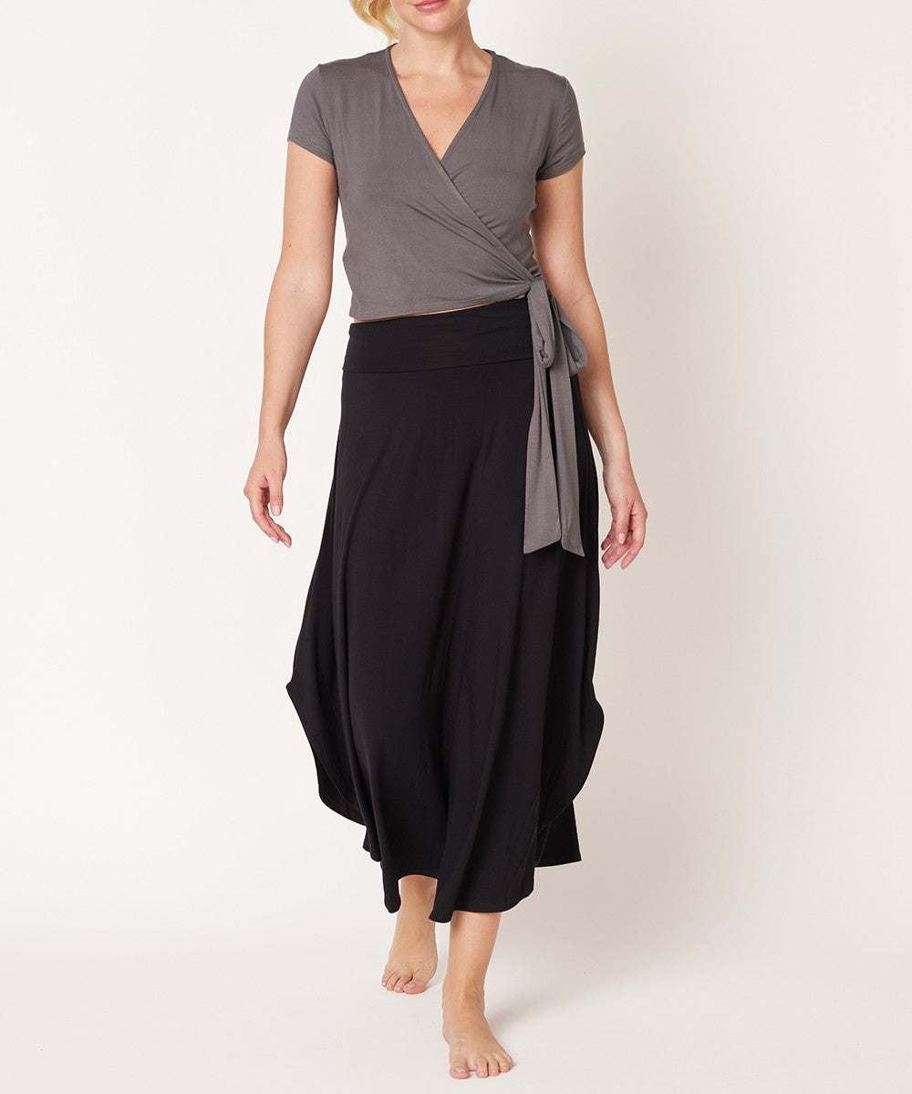 Bamboo Wrap Crop Cam Slv