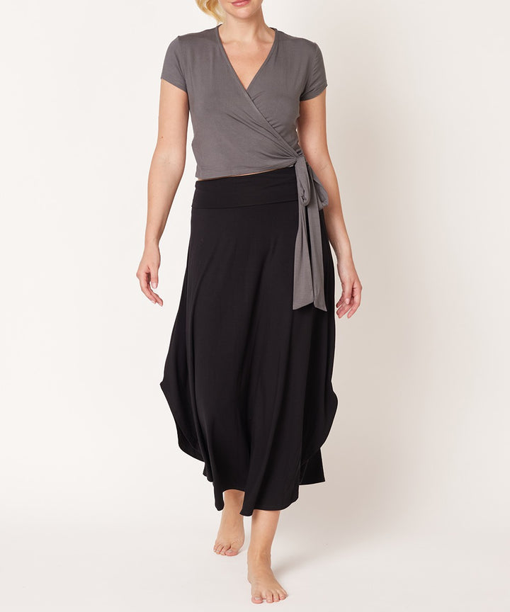 Bamboo Wrap Crop Cam Slv