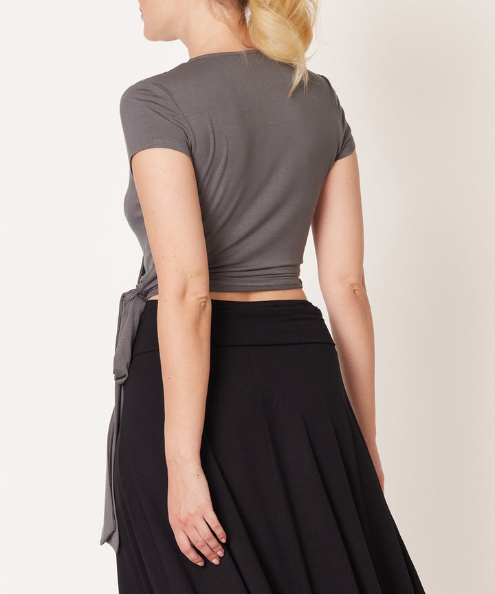 Bamboo Wrap Crop Cam Slv