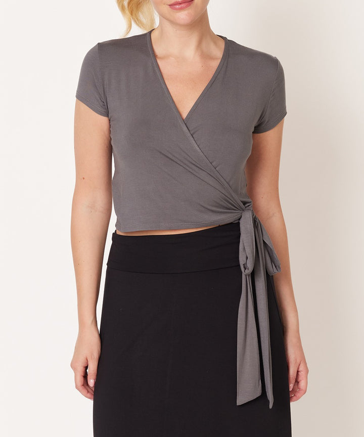 Bamboo Wrap Crop Cam Slv