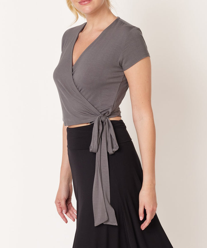 Bamboo Wrap Crop Cam Slv