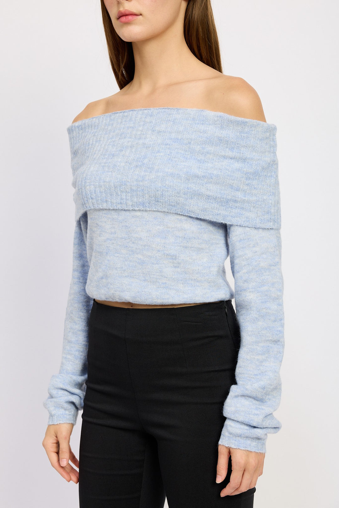 Off Shoulder Fold Over Top