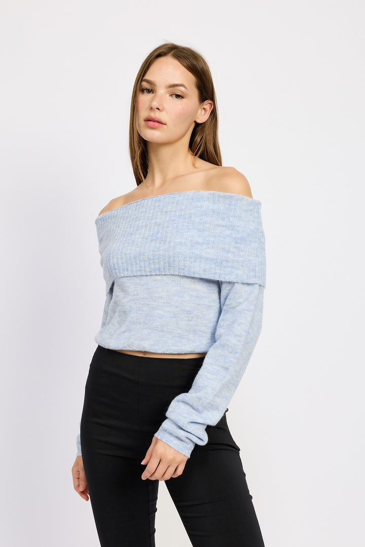 Off Shoulder Fold Over Top
