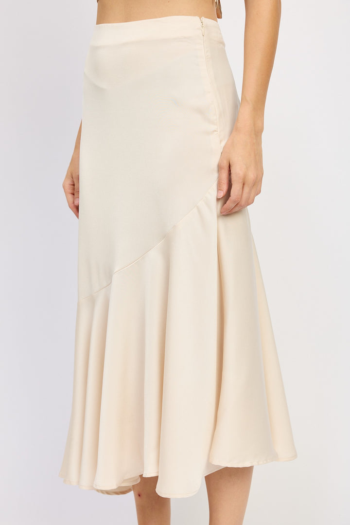 Asymmetrical Ruffle Hem Skirt