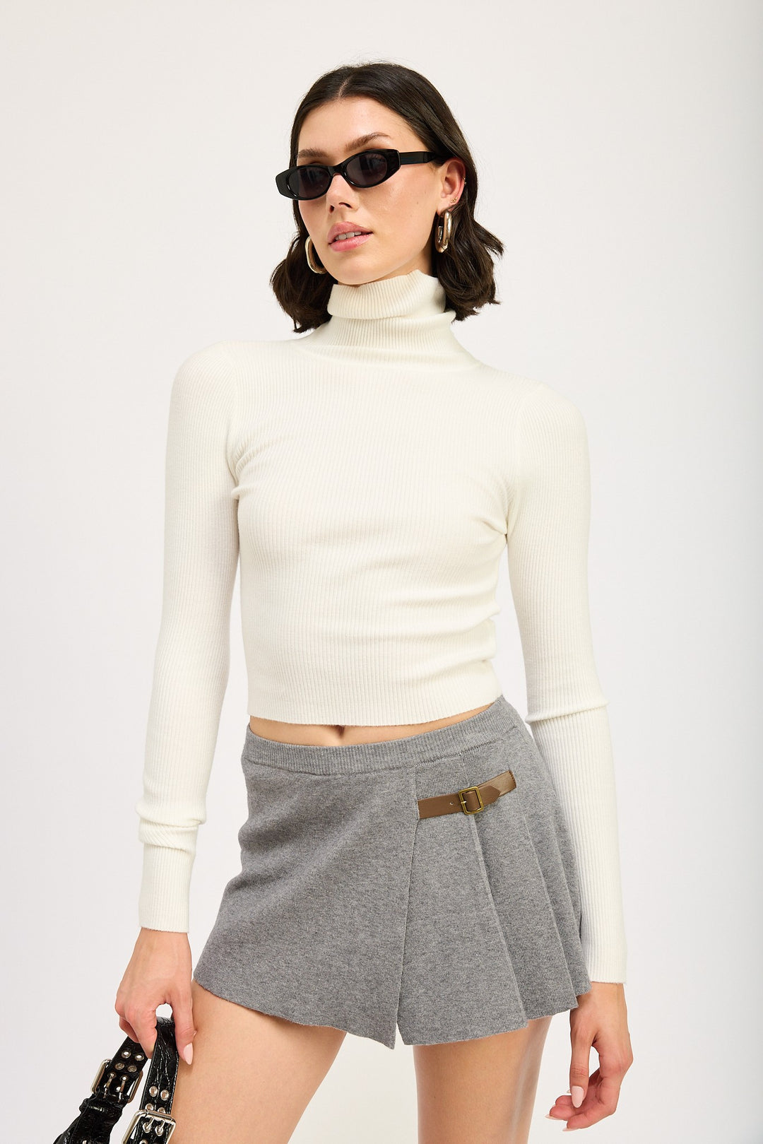 Chocolate Pleated Mini Skort 1