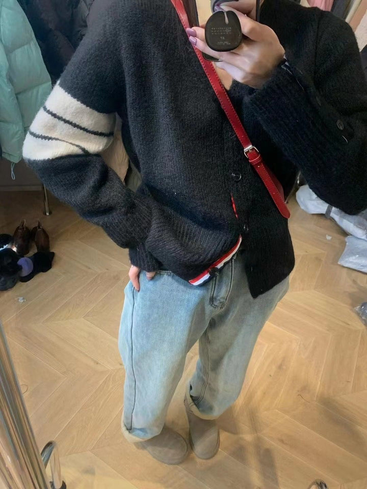 Cream Knit Button Front Cardigan