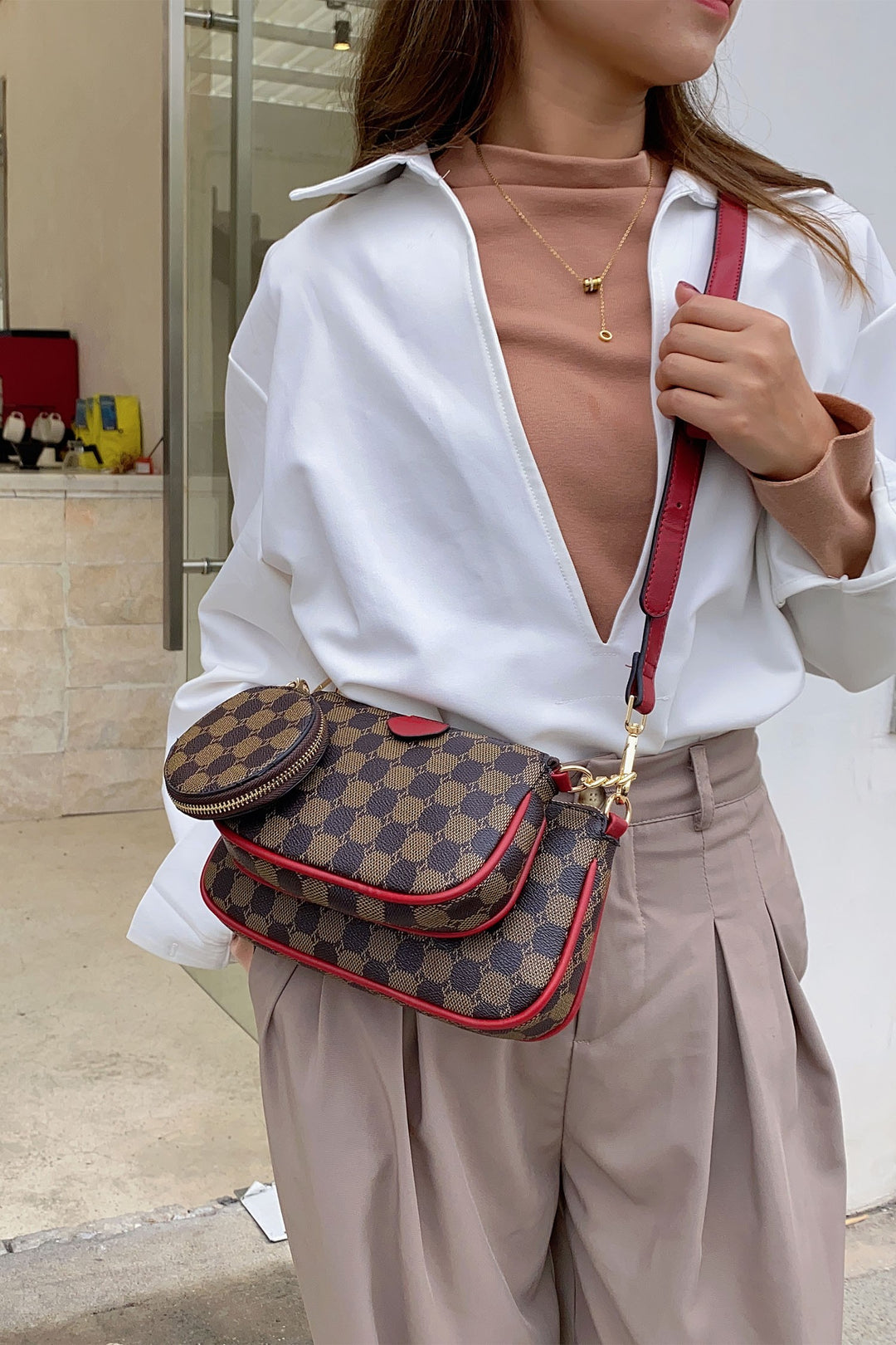 Black Mkf Evanna Womens 3 Pcs Crossbody Bag By Mia K