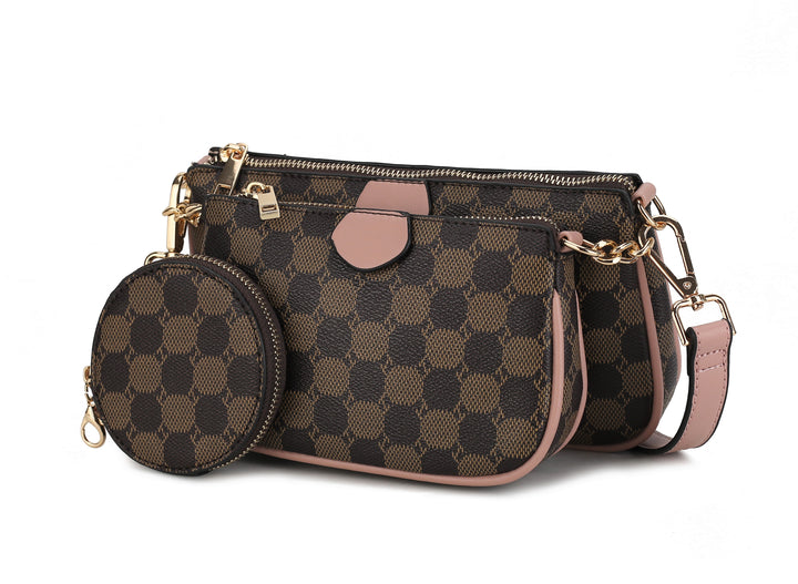 Olive Mkf Evanna Womens 3 Pcs Crossbody Bag By Mia K