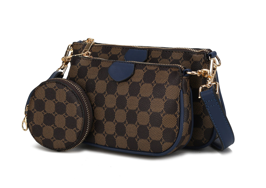 Pink Mkf Evanna Womens 3 Pcs Crossbody Bag By Mia K