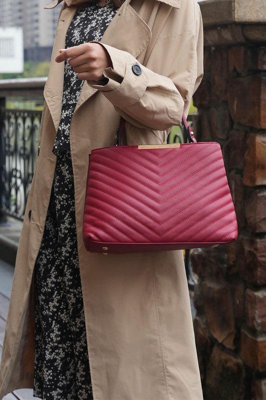 Pink Mkf Dakota Womens Satchel Bag By Mia K