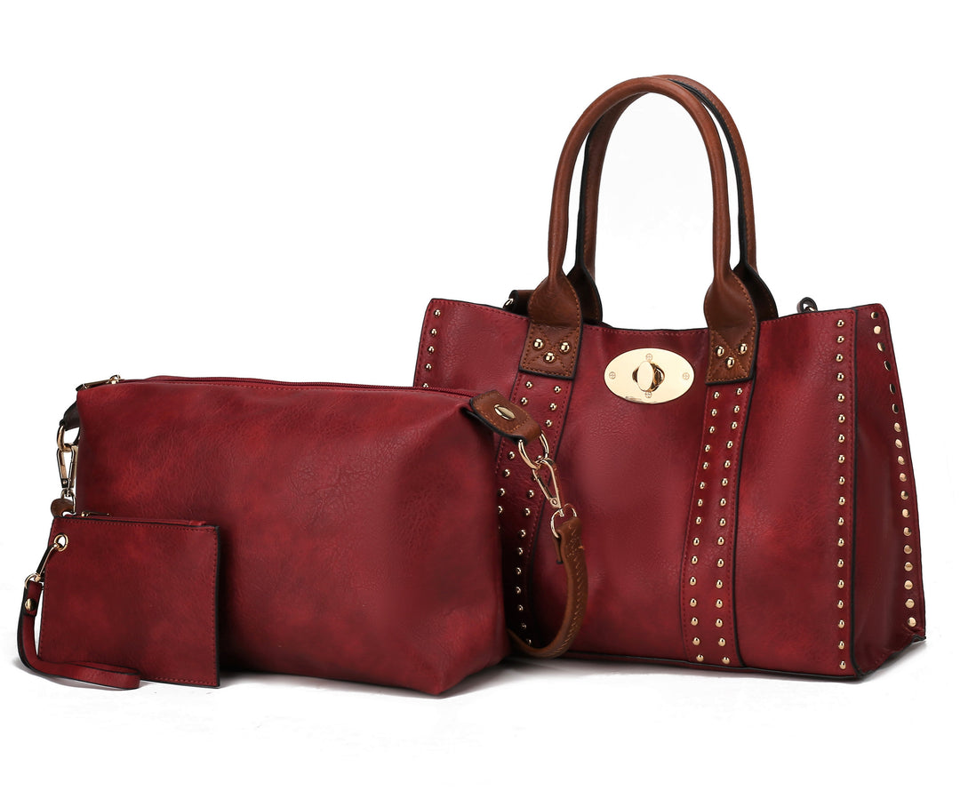 Mkf Elissa Satchel Handbag By Mia K 3 Pc Set