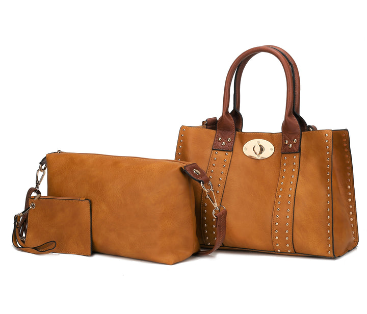 Mkf Elissa Satchel Handbag By Mia K 3 Pc Set