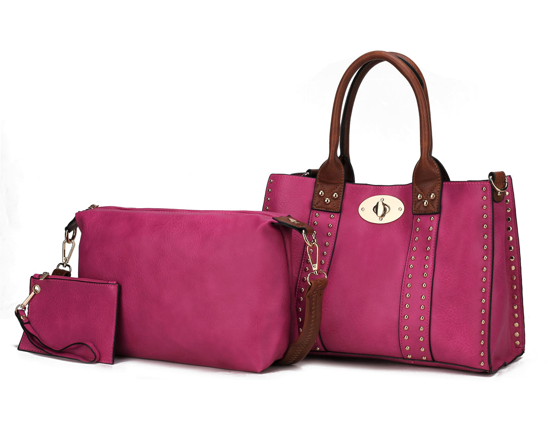 Mkf Elissa Satchel Handbag By Mia K 3 Pc Set