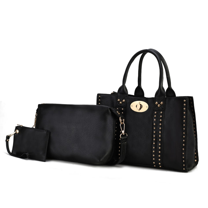 Fuschia Mkf Elissa Satchel Handbag By Mia K 3 Pc Set