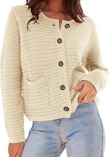 Black Textured Button Front Cardigan