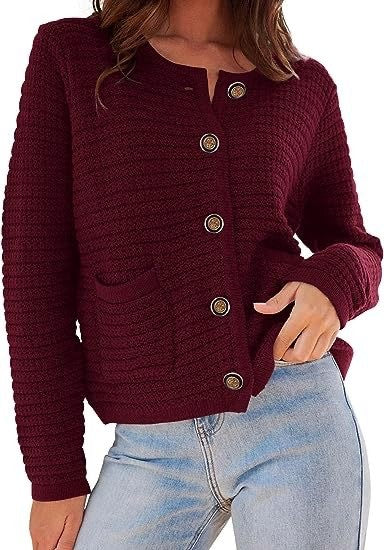Black Textured Button Front Cardigan