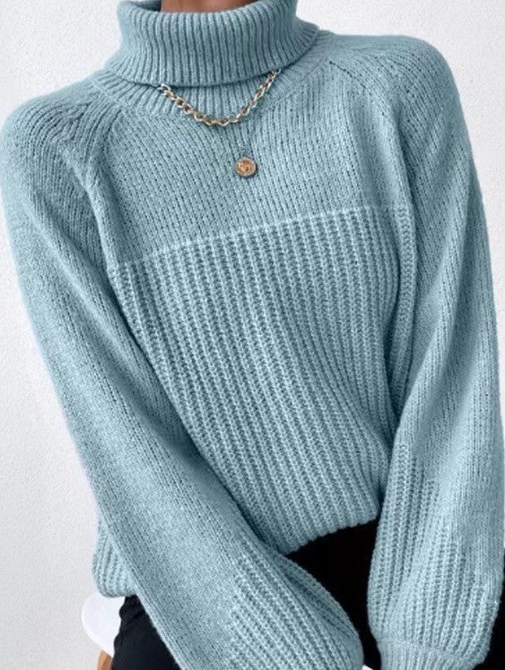 Mint Knit Turtleneck Sweater