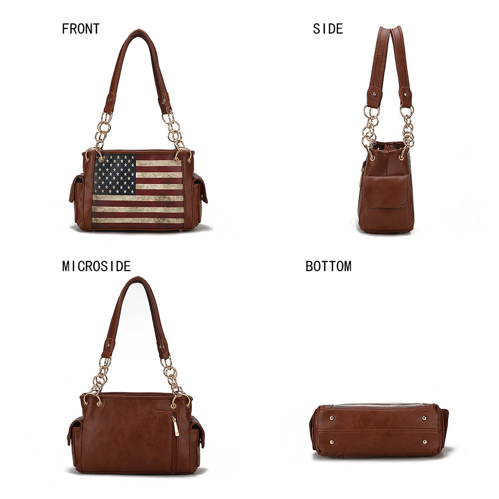 Mkf Alaina Womens Flag Shoulder Bag By Mia K