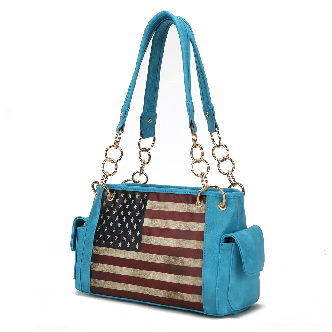 Mkf Alaina Womens Flag Shoulder Bag By Mia K