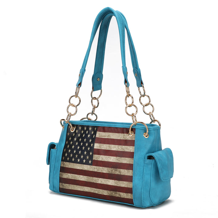Mkf Alaina Womens Flag Shoulder Bag By Mia K