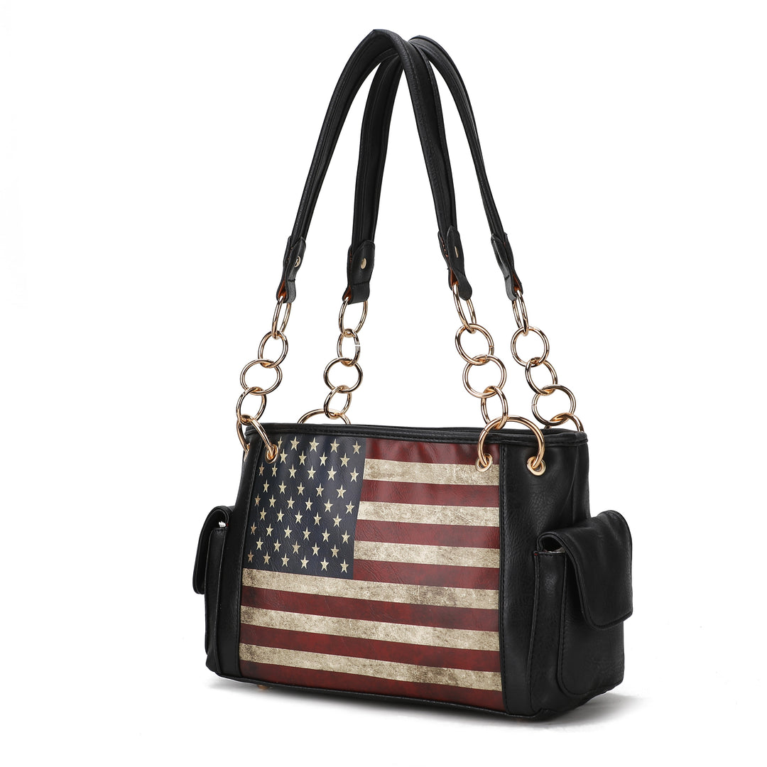 Green Mkf Alaina Womens Flag Shoulder Bag By Mia K