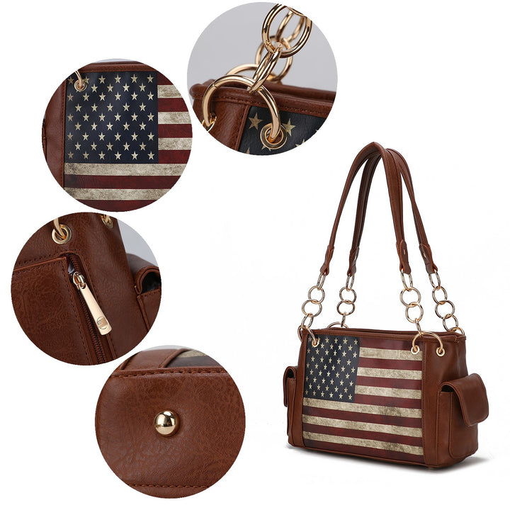 Mkf Alaina Womens Flag Shoulder Bag By Mia K