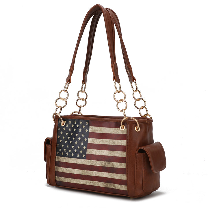 Mkf Alaina Womens Flag Shoulder Bag By Mia K