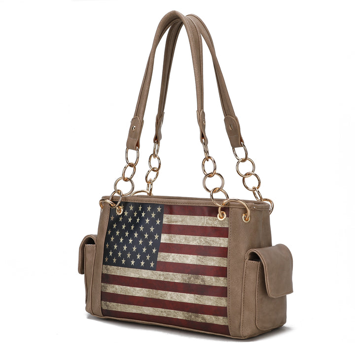 Mkf Alaina Womens Flag Shoulder Bag By Mia K