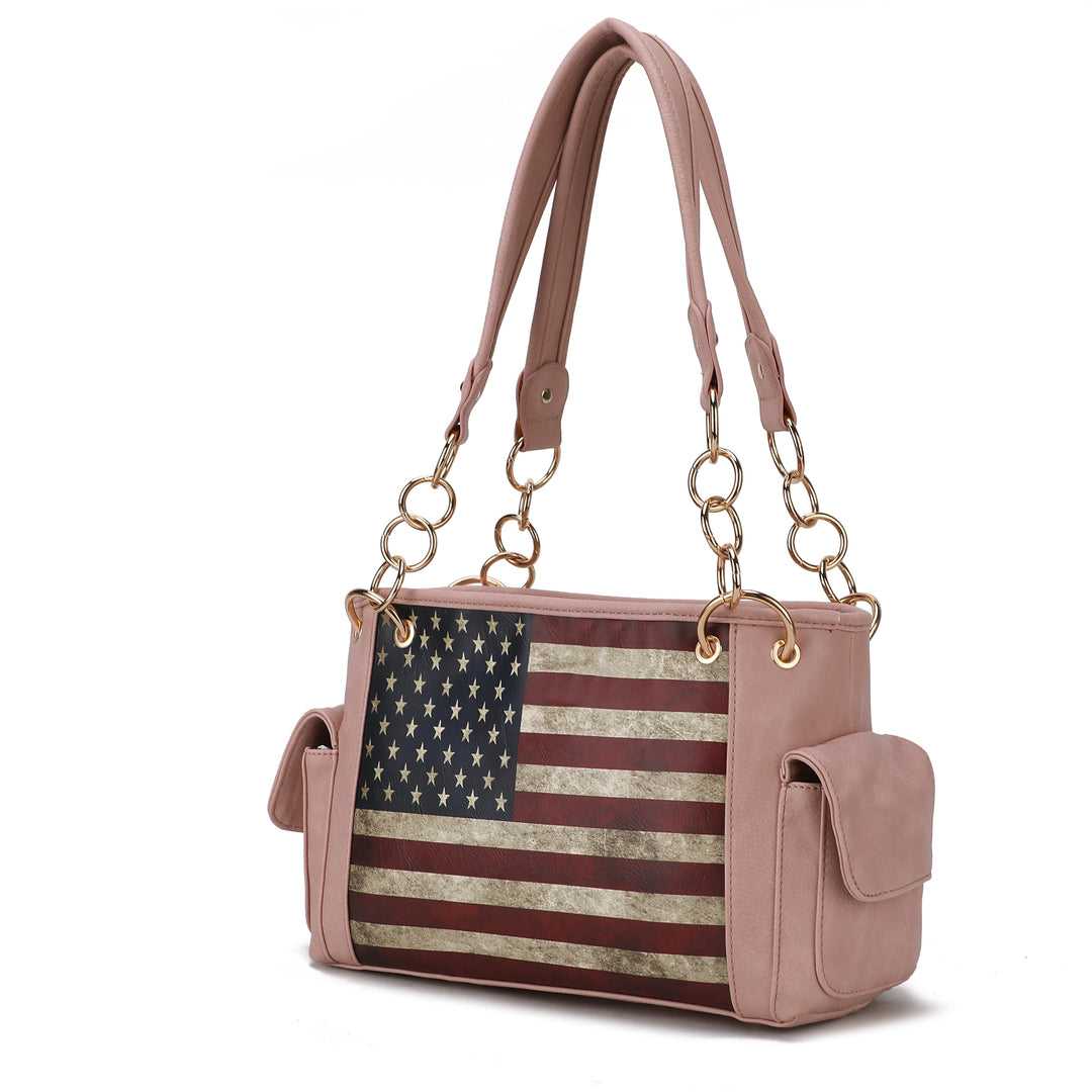 Turquoise Mkf Alaina Womens Flag Shoulder Bag By Mia K