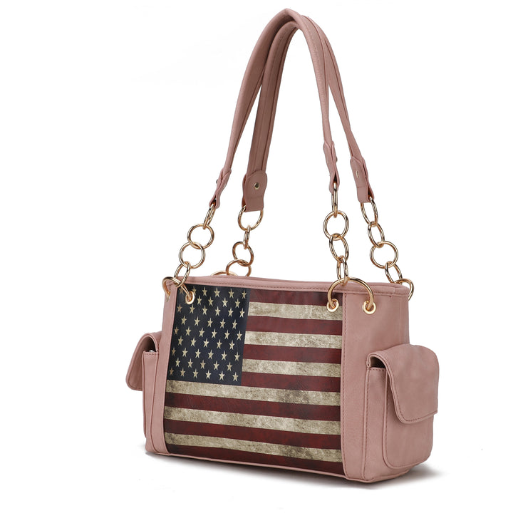Turquoise Mkf Alaina Womens Flag Shoulder Bag By Mia K