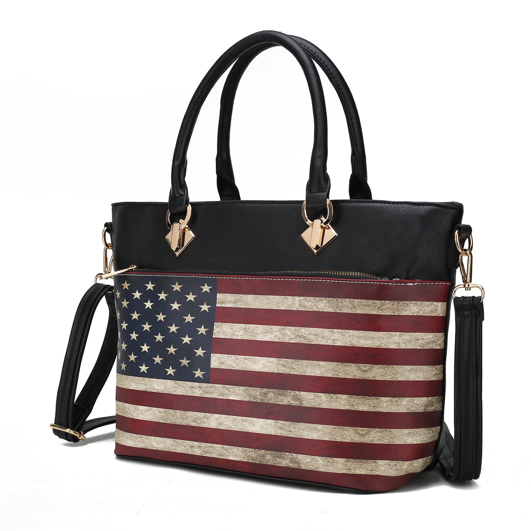 Rose Pink Mkf Lilian Womens Flag Tote Bag By Mia K