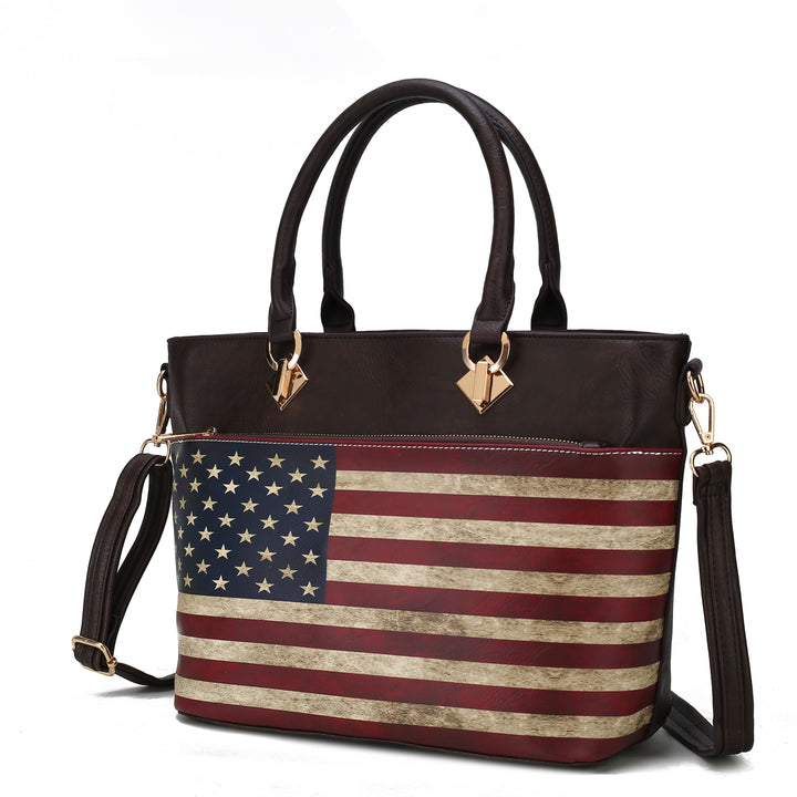 Tan Mkf Lilian Womens Flag Tote Bag By Mia K
